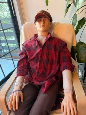 Eddie Bauer Red and Black Plaid Button-Down Shirt